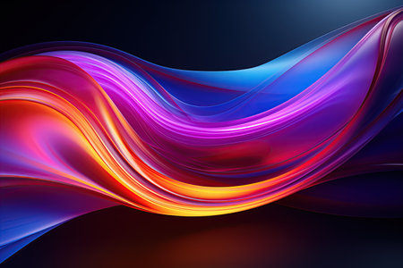 vibrant and colorful abstract shapes glowing ultraviolet spectrum featuring curvy neon lines.Generated with AIの素材