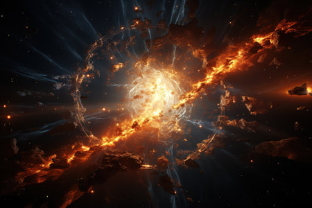 Supernova Explosion light as a star goes supernova, briefly outshining entire galaxies.Generated with AIの素材