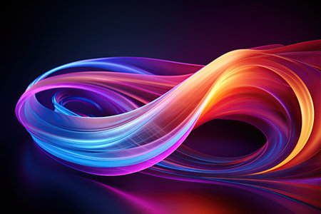 vibrant and colorful abstract shapes glowing ultraviolet spectrum featuring curvy neon lines.Generated with AIの素材
