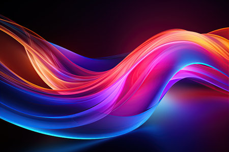 vibrant and colorful abstract shapes glowing ultraviolet spectrum featuring curvy neon lines.Generated with AIの素材