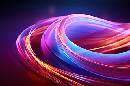 vibrant and colorful abstract shapes glowing ultraviolet spectrum featuring curvy neon lines.Generated with AIの素材