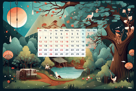 A 2024 calendar featuring all 12 months with dates and holidays highlighted,Generated with AIの素材