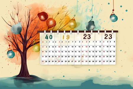 A 2024 calendar featuring all 12 months with dates and holidays highlighted,Generated with AIの素材