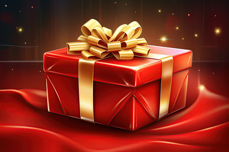 gift box with a bow and ribbons, ready to be given on a special occasion,Generated with AIの素材