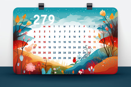A 2024 calendar featuring all 12 months with dates and holidays highlighted,Generated with AIの素材