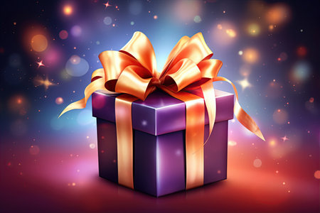 gift box with a bow and ribbons, ready to be given on a special occasion,Generated with AIの素材