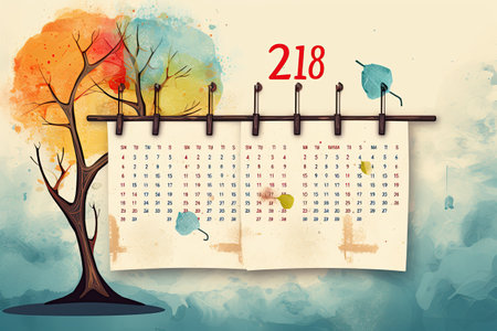 A 2024 calendar featuring all 12 months with dates and holidays highlighted,Generated with AIの素材