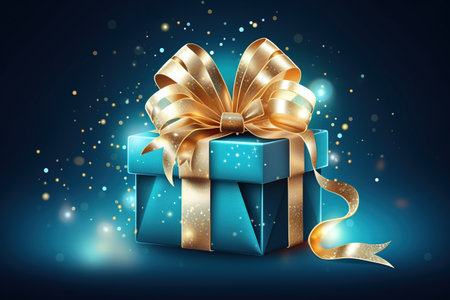 gift box with a bow and ribbons, ready to be given on a special occasion,Generated with AIの素材