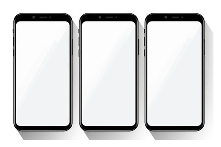 Smartphone with Three Square Post Layout Mockup,Generated with AIの素材