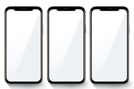 Smartphone with Three Square Post Layout Mockup,Generated with AIの素材