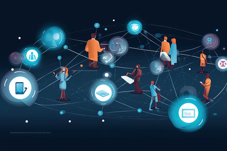 depicting the concept of mobile communication and social media,Generated with AIの素材
