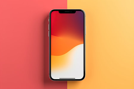 Smartphone with Three Square Post Layout Mockup,Generated with AIの素材