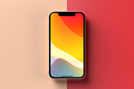 Smartphone with Three Square Post Layout Mockup,Generated with AIの素材