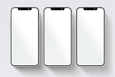 Smartphone with Three Square Post Layout Mockup,Generated with AIの素材
