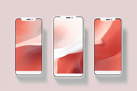 Smartphone with Three Square Post Layout Mockup,Generated with AIの素材