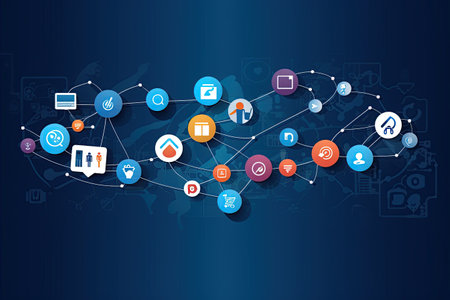 depicting the concept of mobile communication and social media,Generated with AIの素材