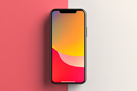 Smartphone with Three Square Post Layout Mockup,Generated with AIの素材