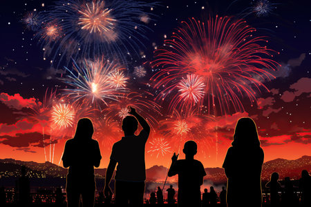 Fourth of July Independence Day in the United States,Generated with AIの素材