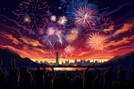 Fourth of July Independence Day in the United States,Generated with AIの素材