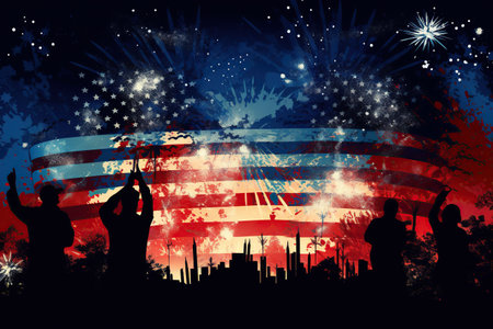 Fourth of July Independence Day in the United States,Generated with AIの素材