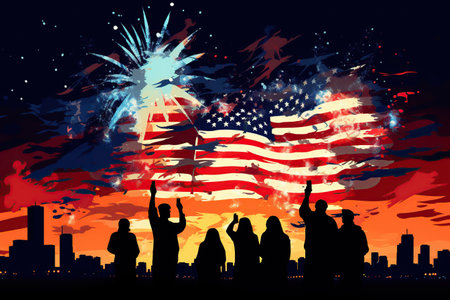 Fourth of July Independence Day in the United States,Generated with AIの素材