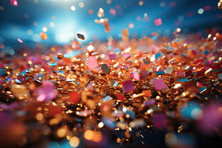 colorful and festive confetti falling through the air, creating a sense of joy and celebration.の素材