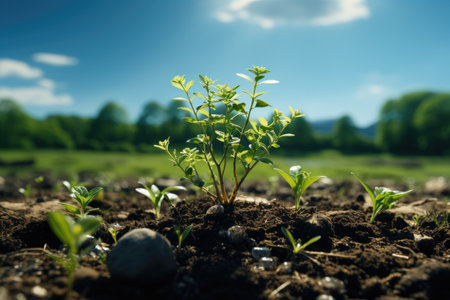 Earth Day Visuals highlighting environmental conservation, planting trees, enjoying nature,Generated with AIの素材