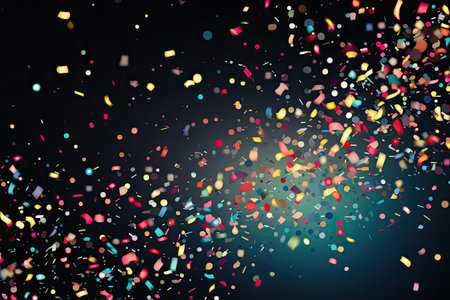 colorful and festive confetti falling through the air, creating a sense of joy and celebration.の素材