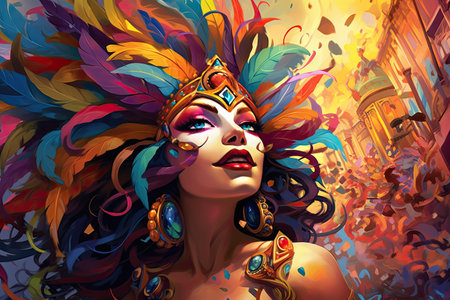 Carnival Vibrant and colorful spirit of carnival celebrations,Generated with AIの素材