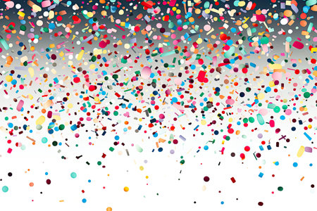 colorful and festive confetti falling through the air, creating a sense of joy and celebration.の素材