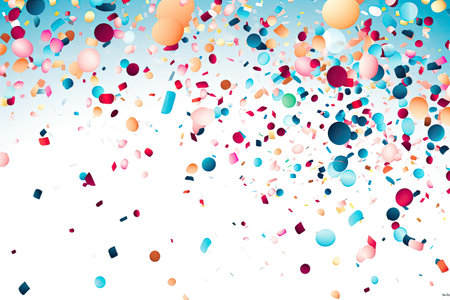 colorful and festive confetti falling through the air, creating a sense of joy and celebration.の素材
