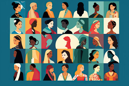 International Women's Day Visuals representing achievements, diversity,Generated with AIの素材