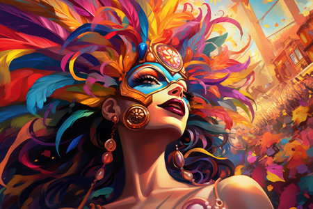 Carnival Vibrant and colorful spirit of carnival celebrations,Generated with AIの素材