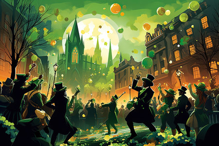 St. Patrick Day Celebration vibrant and festive celebration,Generated with AIの素材