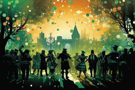 St. Patrick Day Celebration vibrant and festive celebration,Generated with AIの素材