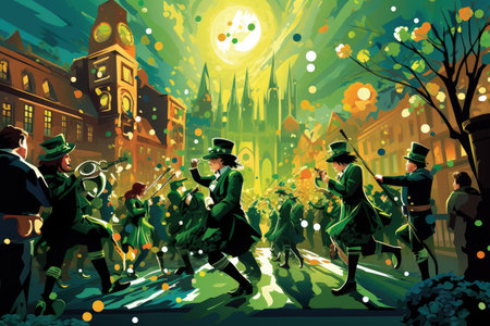 St. Patrick Day Celebration vibrant and festive celebration,Generated with AIの素材