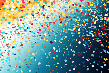 colorful and festive confetti falling through the air, creating a sense of joy and celebration.の素材
