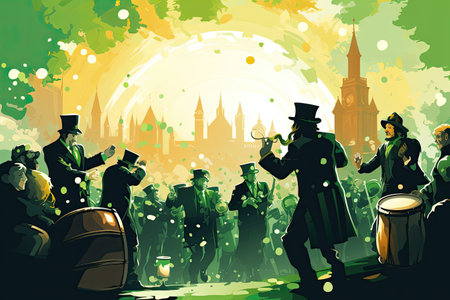 St. Patrick Day Celebration vibrant and festive celebration,Generated with AIの素材