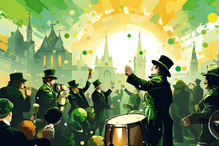 St. Patrick Day Celebration vibrant and festive celebration,Generated with AIの素材