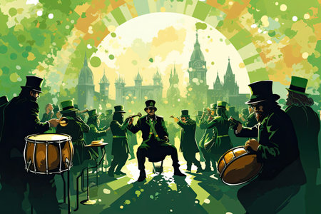 St. Patrick Day Celebration vibrant and festive celebration,Generated with AIの素材