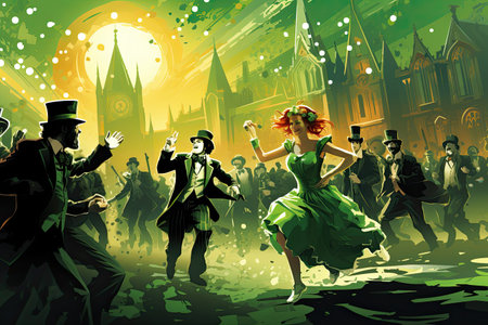 St. Patrick Day Celebration vibrant and festive celebration,Generated with AIの素材