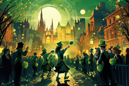 St. Patrick Day Celebration vibrant and festive celebration,Generated with AIの素材
