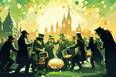 St. Patrick Day Celebration vibrant and festive celebration,Generated with AIの素材