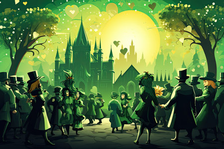 St. Patrick Day Celebration vibrant and festive celebration,Generated with AIの素材