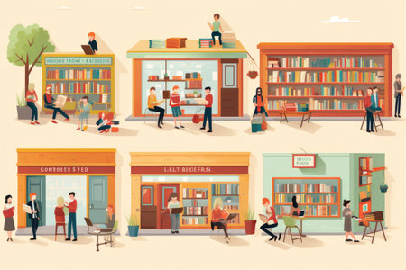 World Book Day people reading and enjoying books, libraries, bookstores, literary events.Generated with AIの素材