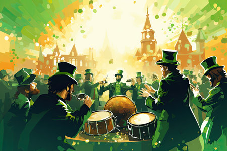 St. Patrick Day Celebration vibrant and festive celebration,Generated with AIの素材