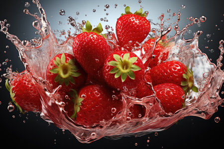 Fresh, juicy strawberries. isolation white background,Generated with AIの素材