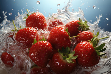Fresh, juicy strawberries. isolation white background,Generated with AIの素材