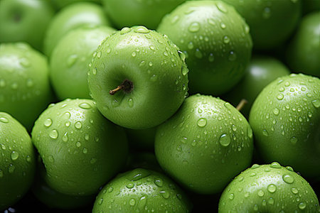 A pile of crisp, green apples. isolation white background,Generated with AIの素材