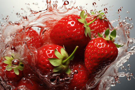 Fresh, juicy strawberries. isolation white background,Generated with AIの素材